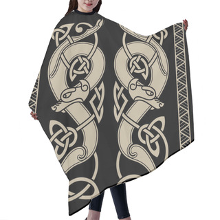 Personality  Wolfs In Celtic Style And Celtic Pattern Hair Cutting Cape