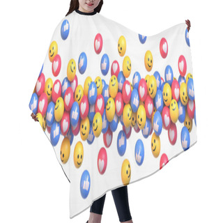 Personality  Get More Likes. Many Flying Balls With Social Media Icons. Yellow Balls With Smiling Faces. Blue And Red Balls With Thumb Up And Heart. Vector Illustration Hair Cutting Cape