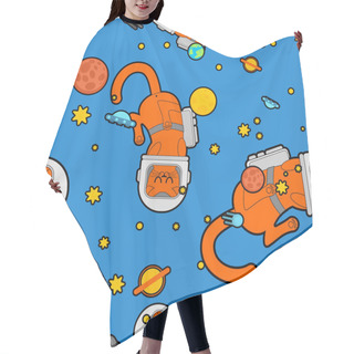 Personality  Cat Astronaut Space Pattern Seamless. Pet Spaceman Background. K Hair Cutting Cape