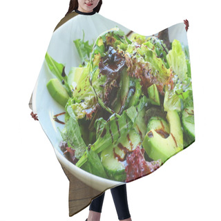 Personality  Salad Mix With Avocado And Cucumber, With Balsamic Dressing Hair Cutting Cape
