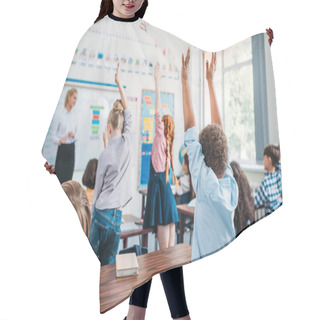 Personality  Kids Raising Hands In Class Hair Cutting Cape