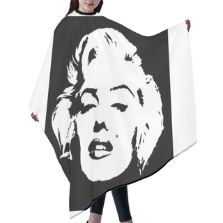 Personality  Marilyn Monroe Vector Graphic Portrait, Diva Icon Black Background  Hair Cutting Cape
