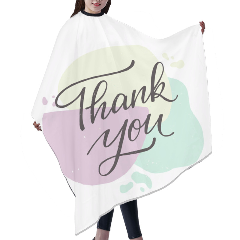 Personality  Hand Drawn Calligraphy Thank You Card Hair Cutting Cape