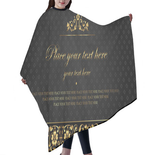 Personality  Invitation Card Design - Luxury Black And Gold Vintage Style Hair Cutting Cape