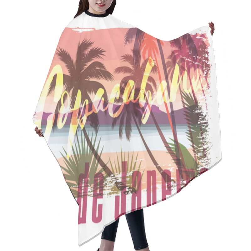 Personality  Tropical Beach Summer Print  Hair Cutting Cape