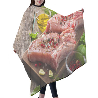 Personality  Pork Chops With Spices And Herbs Hair Cutting Cape