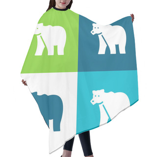 Personality  Bear Flat Four Color Minimal Icon Set Hair Cutting Cape