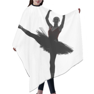Personality  One Caucasian Young Woman Ballerina Ballet Dancer Dancing With Tutu In Silhouette Studio On White Background Hair Cutting Cape