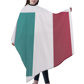 Personality  Top View Of Italian Flag On White Background, Coronavirus Concept Hair Cutting Cape