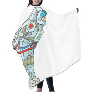 Personality  The Spacesuited Astronaut Prepared For A Kiss Hair Cutting Cape