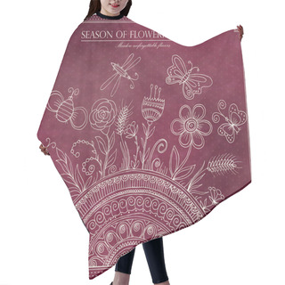 Personality  Vintage Floral Illustration Design Hair Cutting Cape