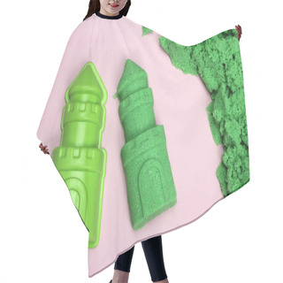 Personality  Green Kinetic Sand. Mold And Figure Of The Tower Hair Cutting Cape