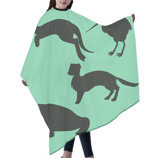 Personality  Set Of Vector Animal Silhouettes Hair Cutting Cape