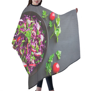 Personality  Red Cabbage And Spring Onion Salad Hair Cutting Cape