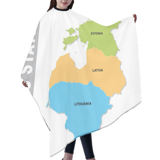 Personality  Colorful Baltic States Administrative And Political Vector Map Hair Cutting Cape