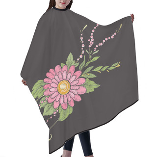 Personality  Floral Composition. Embroidery Hair Cutting Cape