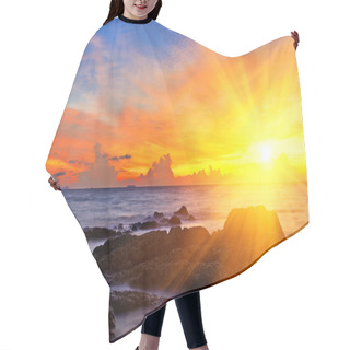Personality  Tropical Colorful Sunset. Hair Cutting Cape