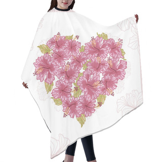 Personality  Heart Made From Hibiscus Flowers  Hair Cutting Cape