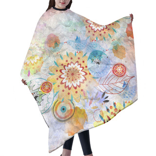 Personality  Autumn Background With Birds Hair Cutting Cape