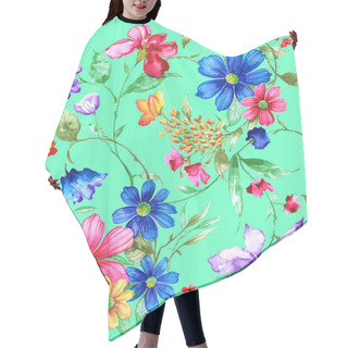 Personality  Seamless Watercolor Pattern, Flora Tropical Flowers Hair Cutting Cape