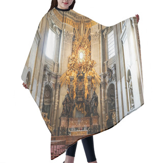 Personality  VATICAN CITY, ITALY - APRIL 10, 2020: Interior Of Ancient St Peters Basilica  Hair Cutting Cape
