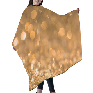 Personality  Christmas Background With Falling Golden Shiny Confetti Stars  Hair Cutting Cape