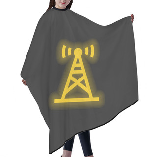 Personality  Antenna Yellow Glowing Neon Icon Hair Cutting Cape