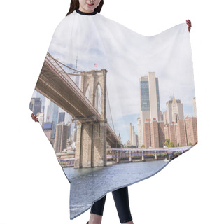Personality  Urban Scene With Brooklyn Bridge And Manhattan In New York, Usa Hair Cutting Cape
