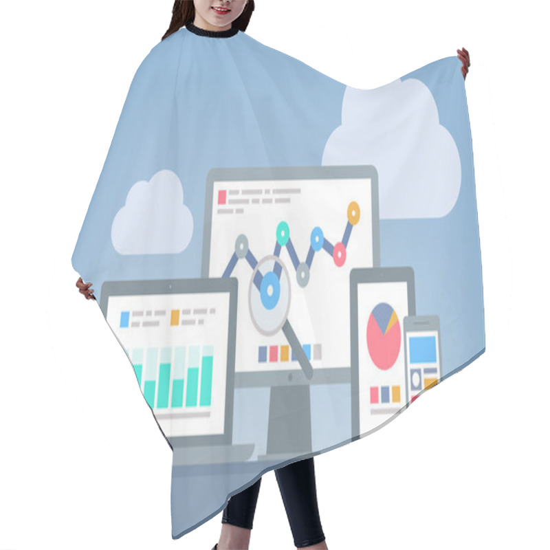 Personality  Web And SEO Analytics Concept Hair Cutting Cape