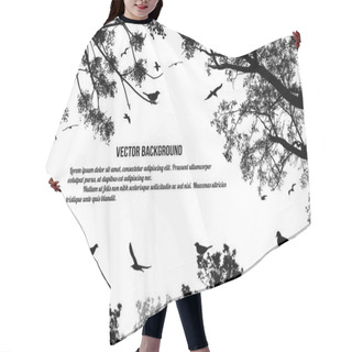 Personality  Birds In The Tree And Flying On White Background, Vector Illustration Hair Cutting Cape