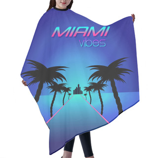 Personality  Blue Themed Retro Synthwave Retro Design. Hair Cutting Cape
