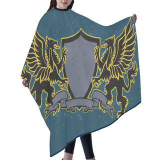 Personality  Shield And Winged Griffin Hair Cutting Cape