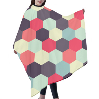 Personality  Vector Modern Seamless Colorful Geometry Hex Pattern, Color Abstract Geometric Background, Pillow Multicolored Print, Retro Texture, Hipster Fashion Design Hair Cutting Cape