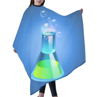 Personality  Illustration Of A Glass Flask With Green Liquid Hair Cutting Cape