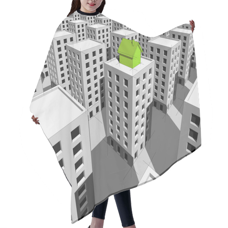 Personality  House On The Top Of Block Of Flats Hair Cutting Cape