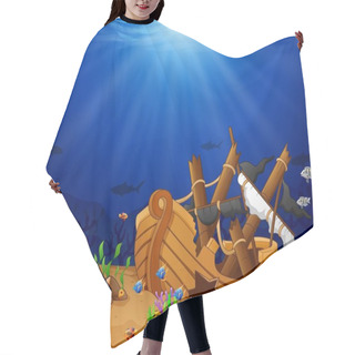 Personality  Ancient Broken Ship Under The Sea Hair Cutting Cape