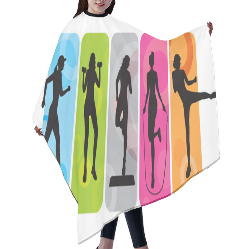 Personality  Fitness silhouettes hair cutting cape