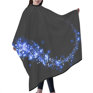 Personality  Blue Glittering And Bokeh Star Magic Dust On Background.Particles For Your Product. Hair Cutting Cape