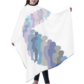 Personality  Queue Made Of Different Silhouettes Hair Cutting Cape