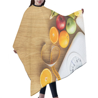 Personality  Healthy Eating And Weight Loss Concept Hair Cutting Cape