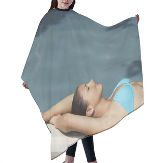 Personality  Woman Lying Next To Pool Hair Cutting Cape