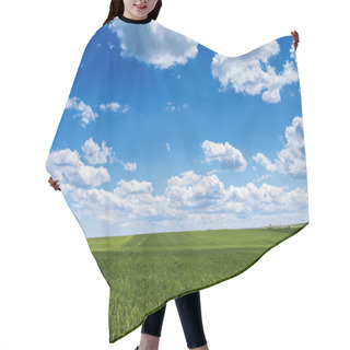 Personality  Wheat Field Against Blue Sky With White Clouds. Agriculture Scen Hair Cutting Cape