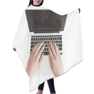 Personality  Human Hands And Laptop   Hair Cutting Cape