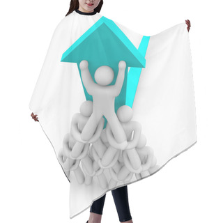 Personality  Team Pyramid Pushing Up Arrow Hair Cutting Cape