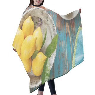 Personality  Fresh Lemons With Leaves Hair Cutting Cape