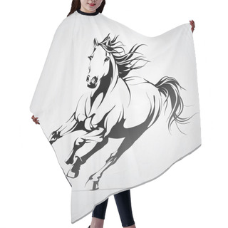 Personality  Silhouette Of The Running Horse Hair Cutting Cape