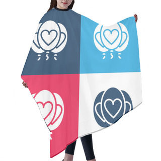 Personality  Balloon Blue And Red Four Color Minimal Icon Set Hair Cutting Cape