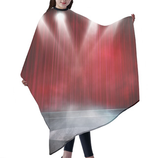 Personality  Red Background In Show. Hair Cutting Cape