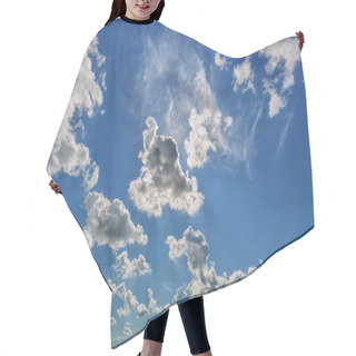 Personality  Landscape Of White Cumulus Clouds And Sun In The Blue Sky Hair Cutting Cape