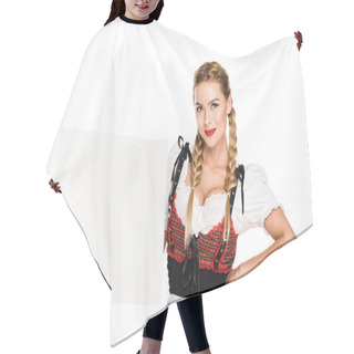 Personality  Girl With Blank Card  Hair Cutting Cape